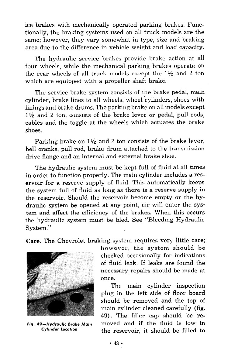 1952 Chevrolet Trucks Operators Manual Page 47
